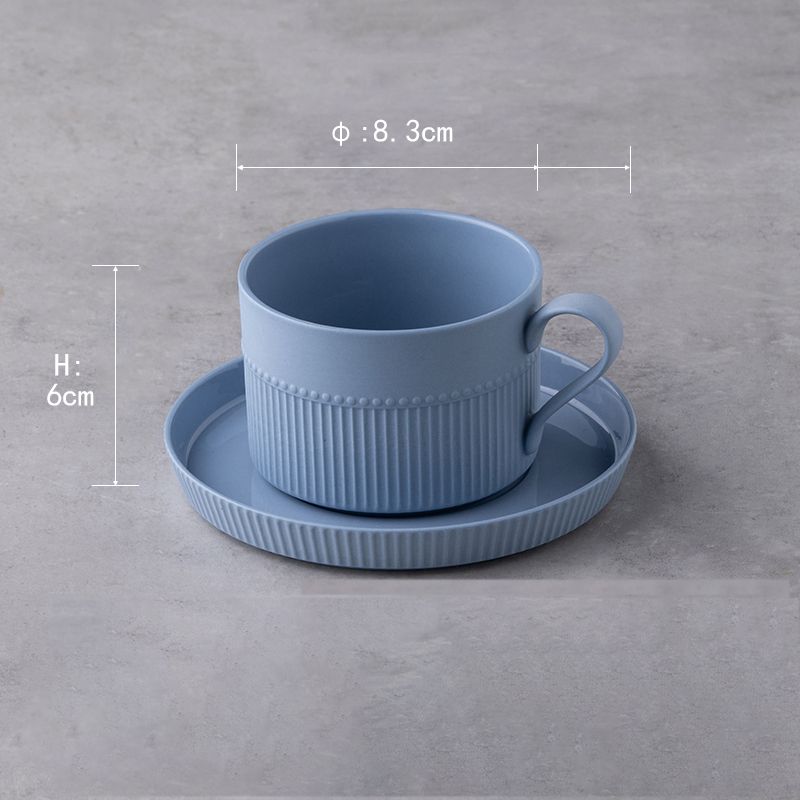 Cốc gốm sứ phủ men chi tiết sọc dọc 230ml