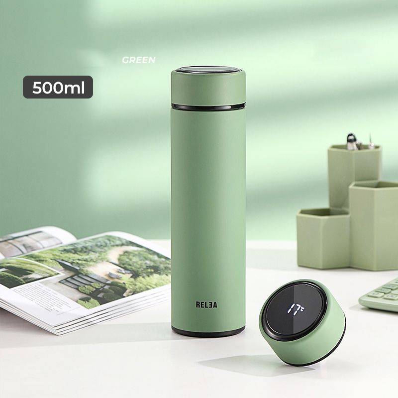 Bình giữ nhiệt thép không gỉ 316, nắp cảm ứng 500ml (6.5 x 6.5 x 22.5 cm)