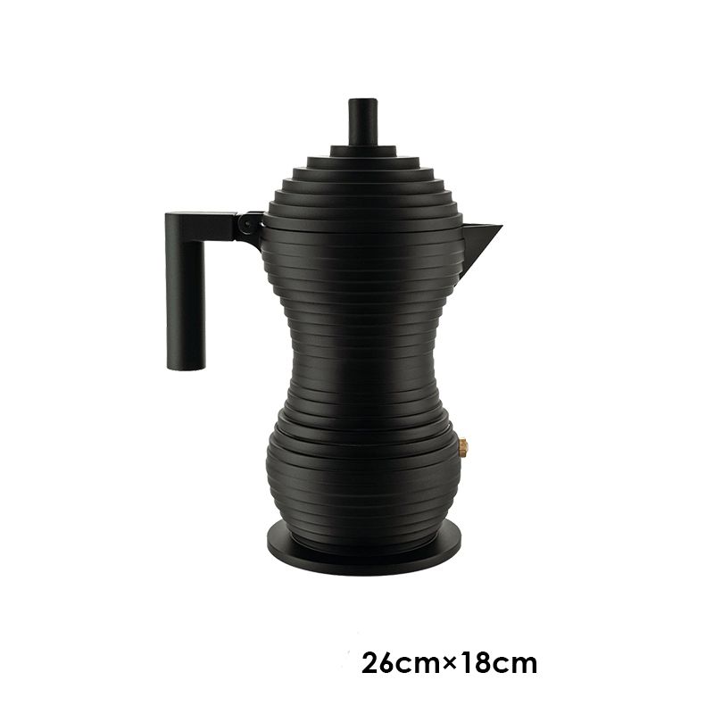 Bình pha cafe Moka Đủ 6 cup Hãng Alessi - Đen